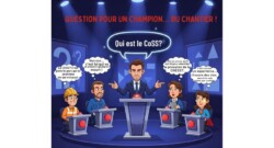 Jeu télé humoristique présentant des réponses différentes à la question “Qui est le CoSS ?”